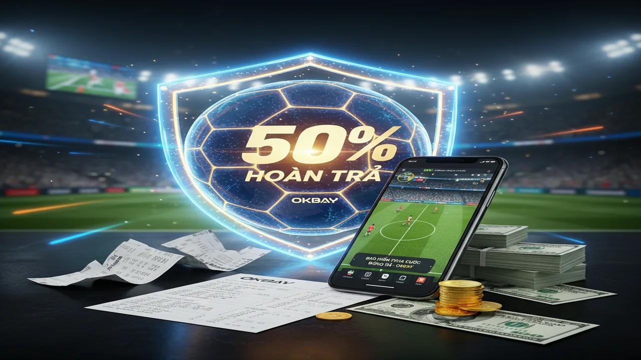 Bảo hiểm thua cược bóng đá lên đến 50% Okbay